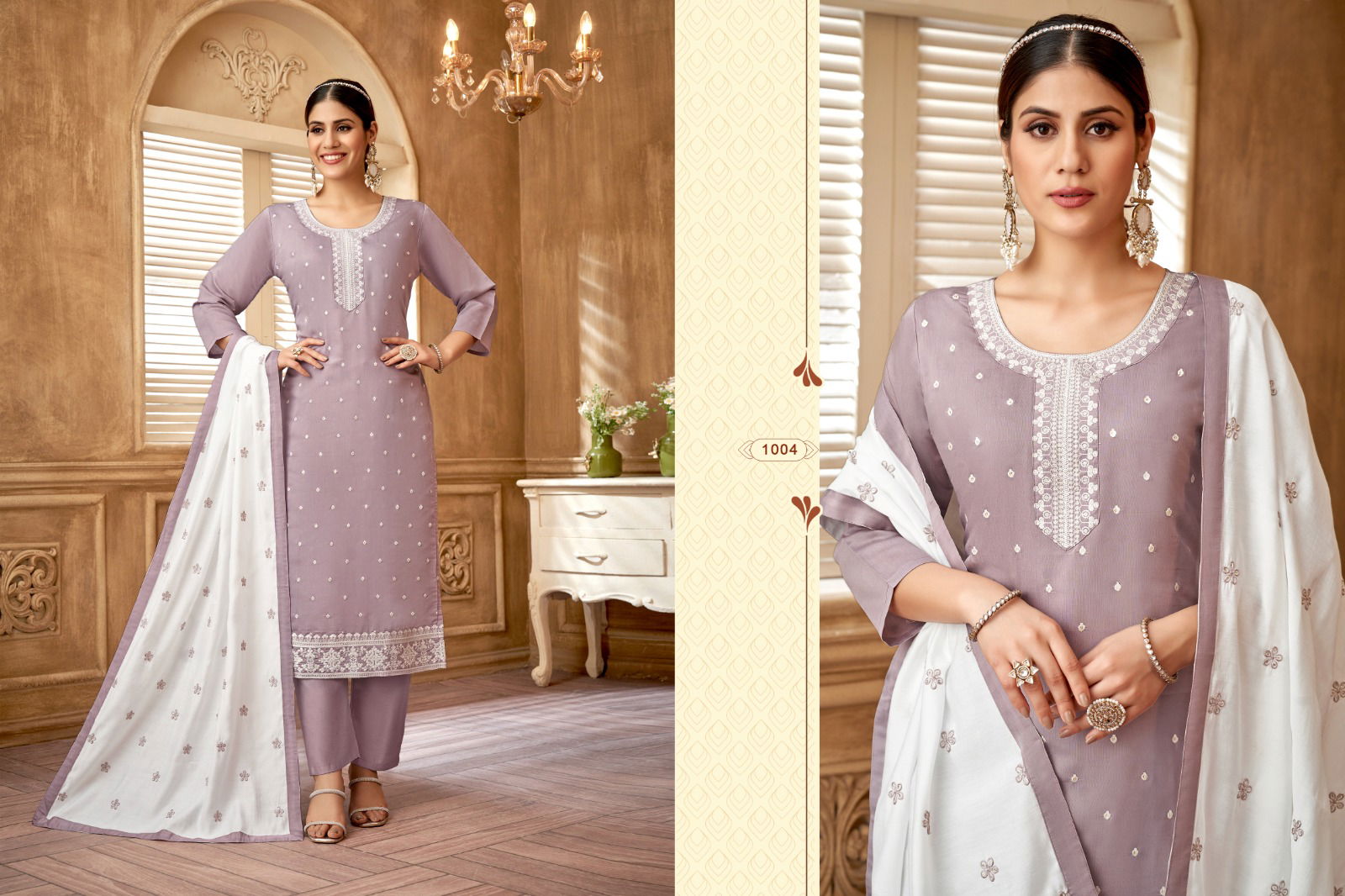 Daisy By Kf Roman Silk Embroidery Kurti With Bottom Dupatta Wholesale Price In Surat